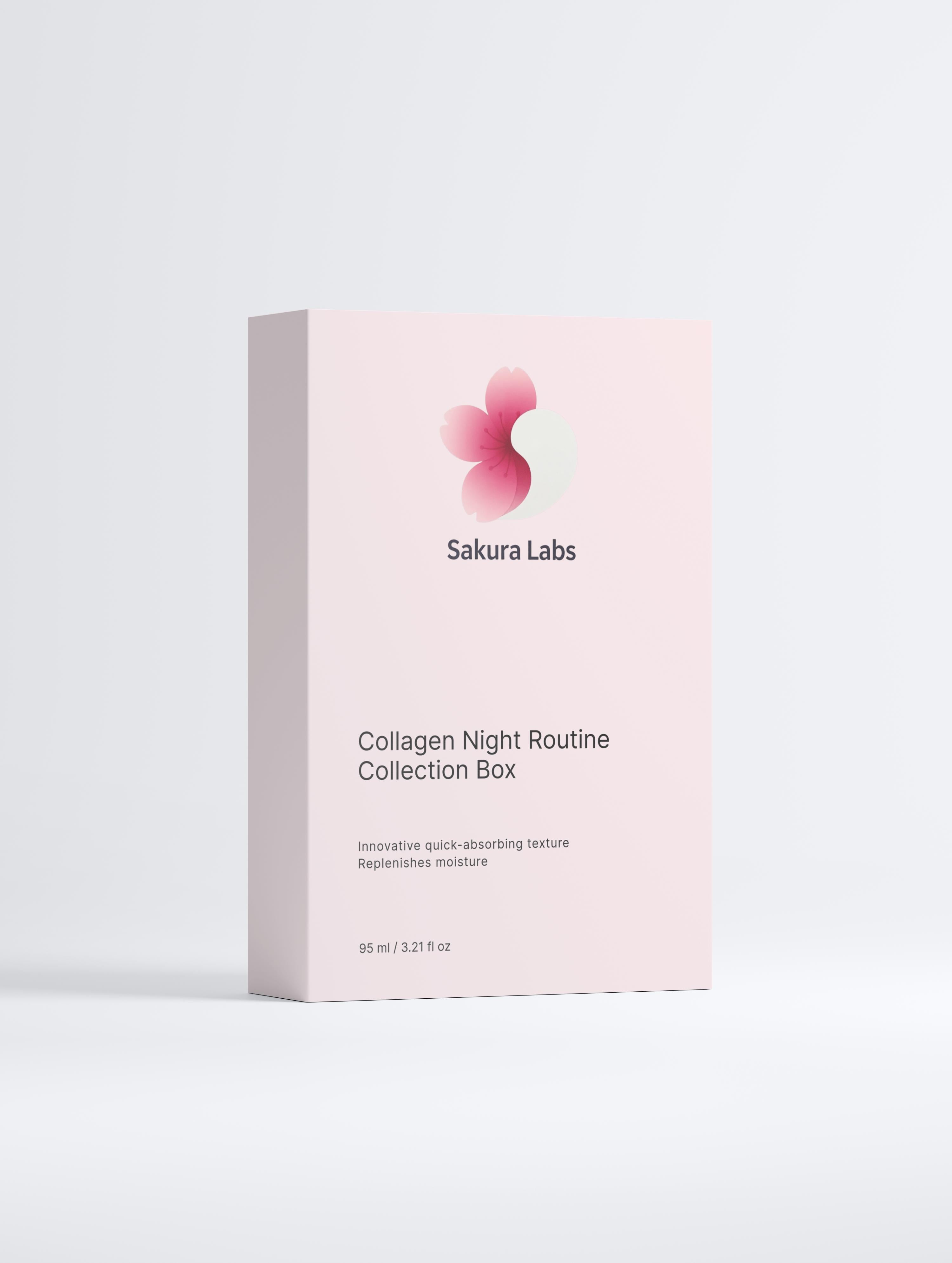 Collagen night routine box – 3-piece anti-aging set for overnight skin regeneration