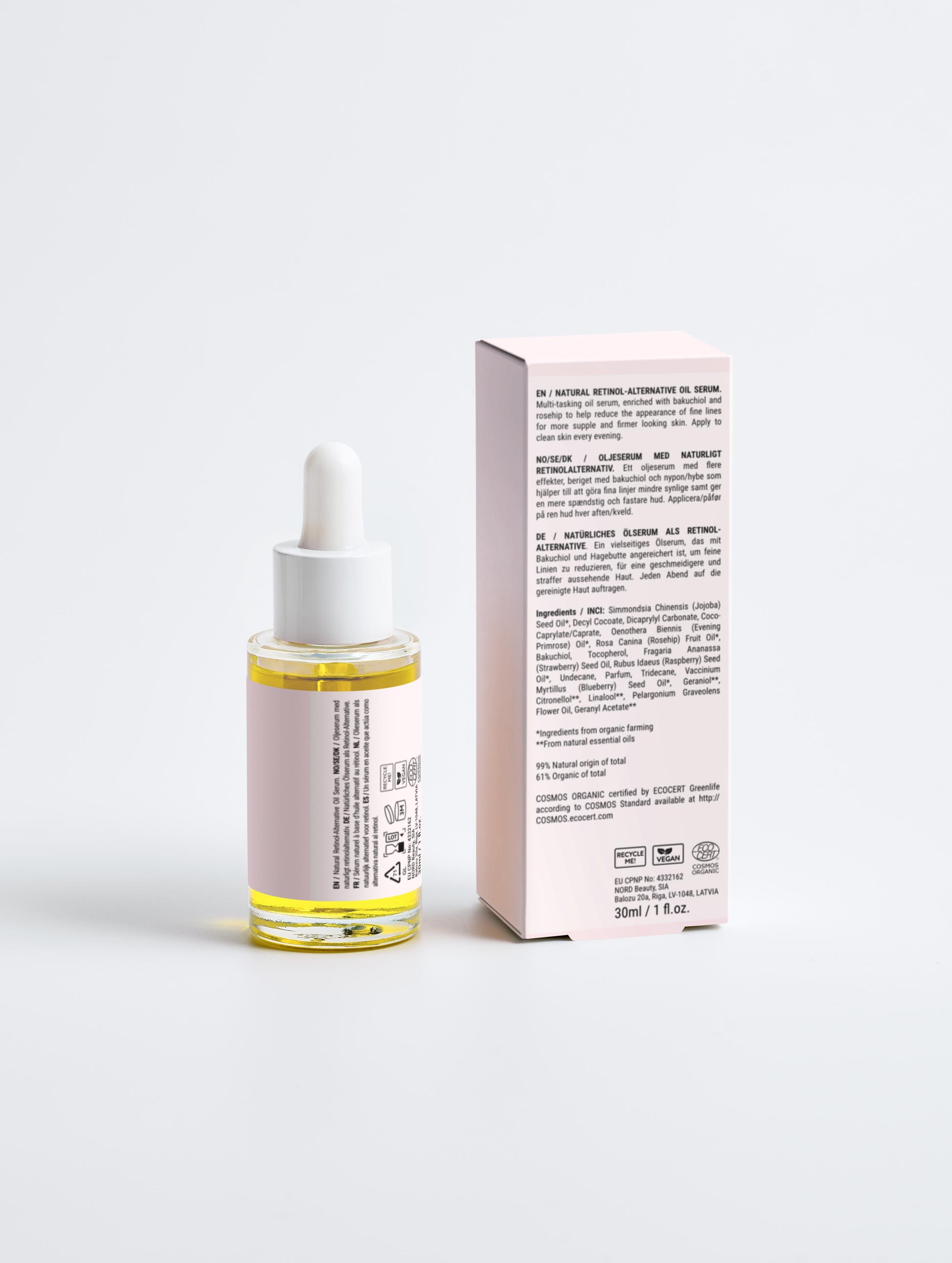 Bakuchiol & rosehip oil serum – gentle retinol alternative for youthful, radiant complexion