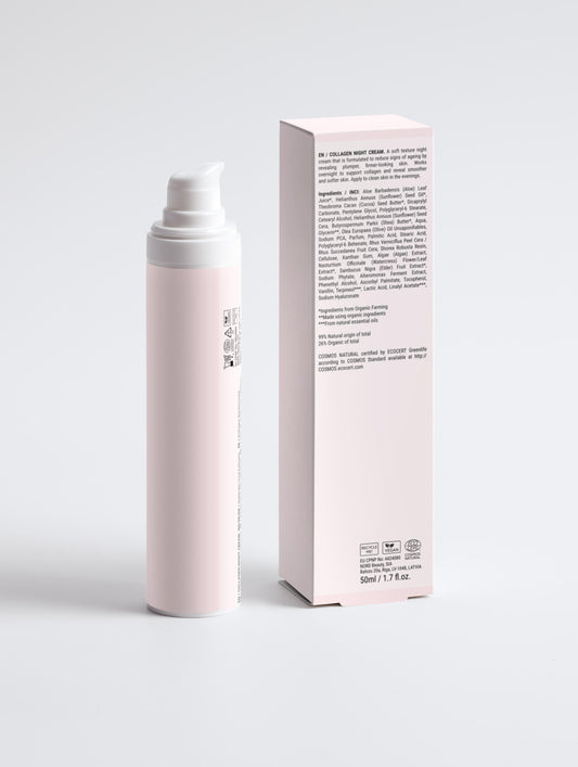 Nourishing night cream with collagen, cocoa butter and shea for deep hydration